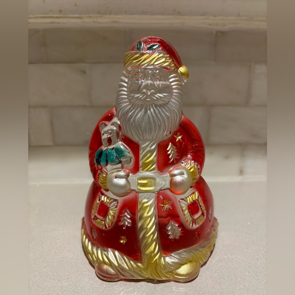 VINTAGE ORIGINAL WALTHER-GLAS WINTER DREAMS SANTA CANDLE HOLDER